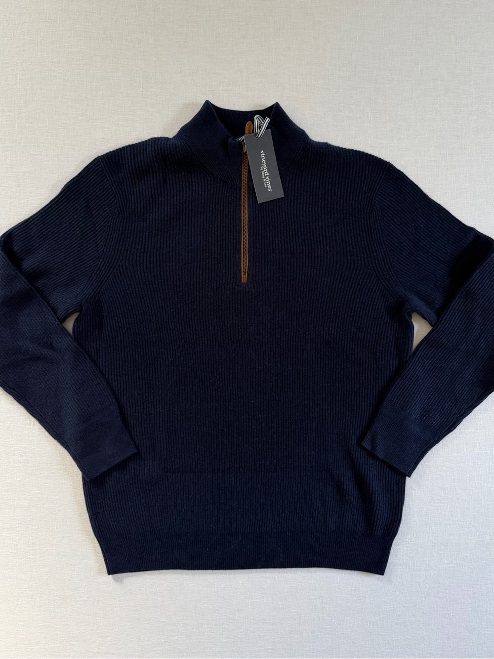 Vineyard Vines Men’s Cashmere Navy Quarter-Zip Sweater